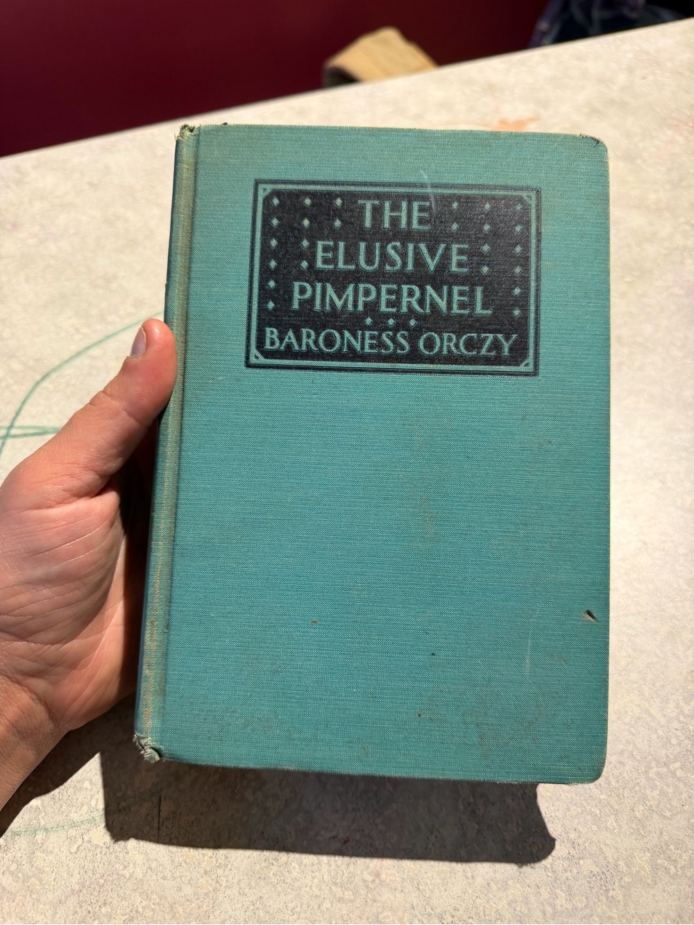 Vintage Turquoise "The Elusive Pimpernel" Coffee Table Hardcover Book